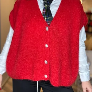 Gilet in maglia over 4 bottoni