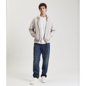 Jeans ALEX straight fit vintage wash con strappi