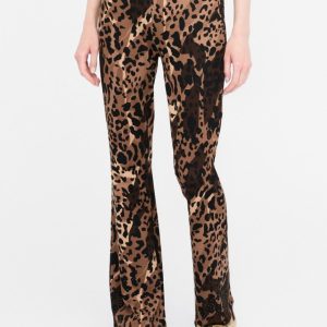 Pantaloni scampanati stampa animalier