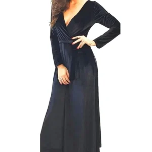 Vestito lungo in vellutino, NERO!