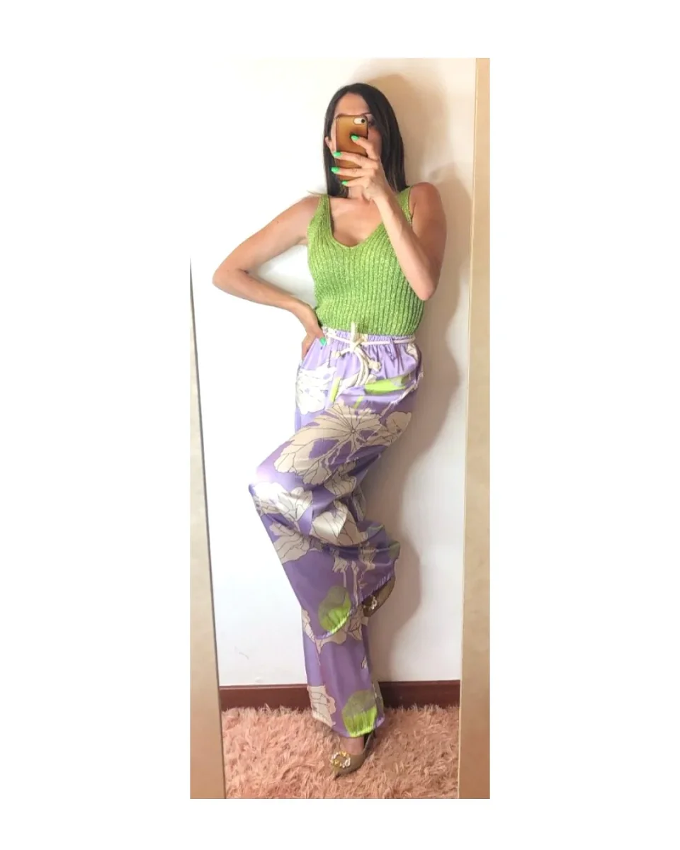 Pantapalazzo a fiori, LIME/LILLA! - immagine 3