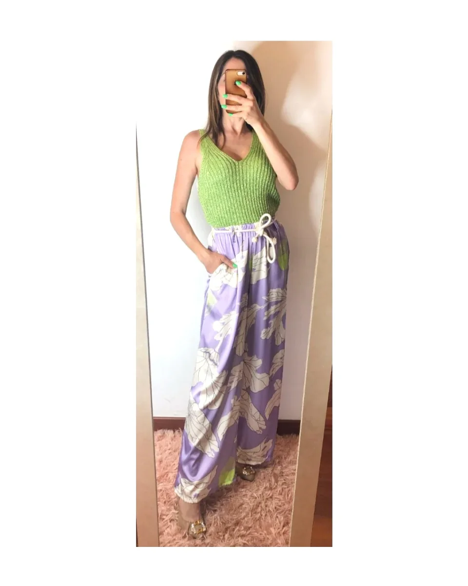 Pantapalazzo a fiori, LIME/LILLA! - immagine 2