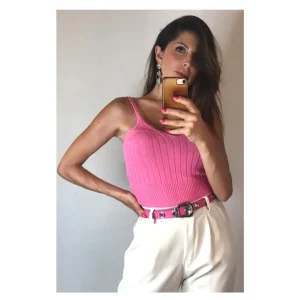 Top costina larga 98% viscosa, ROSA BARBIE!