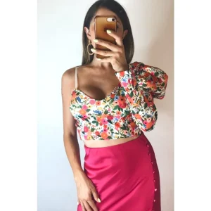 Top monospalla con fiori!