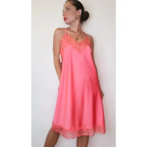 Vestito sottoveste con pizzo, CORALLO!