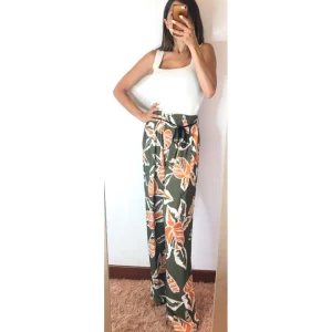 Pantapalazzo 100% viscosa, MILITARE/ARANCIO!