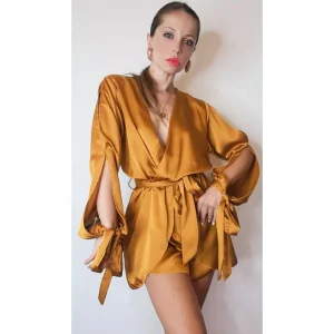 Tuta satin cut out, ORO!