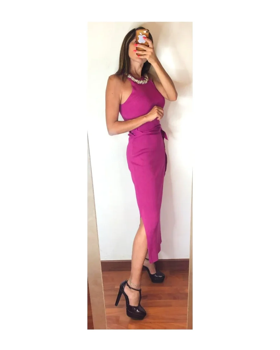 Tubino longuette con girocollo strass! - immagine 3