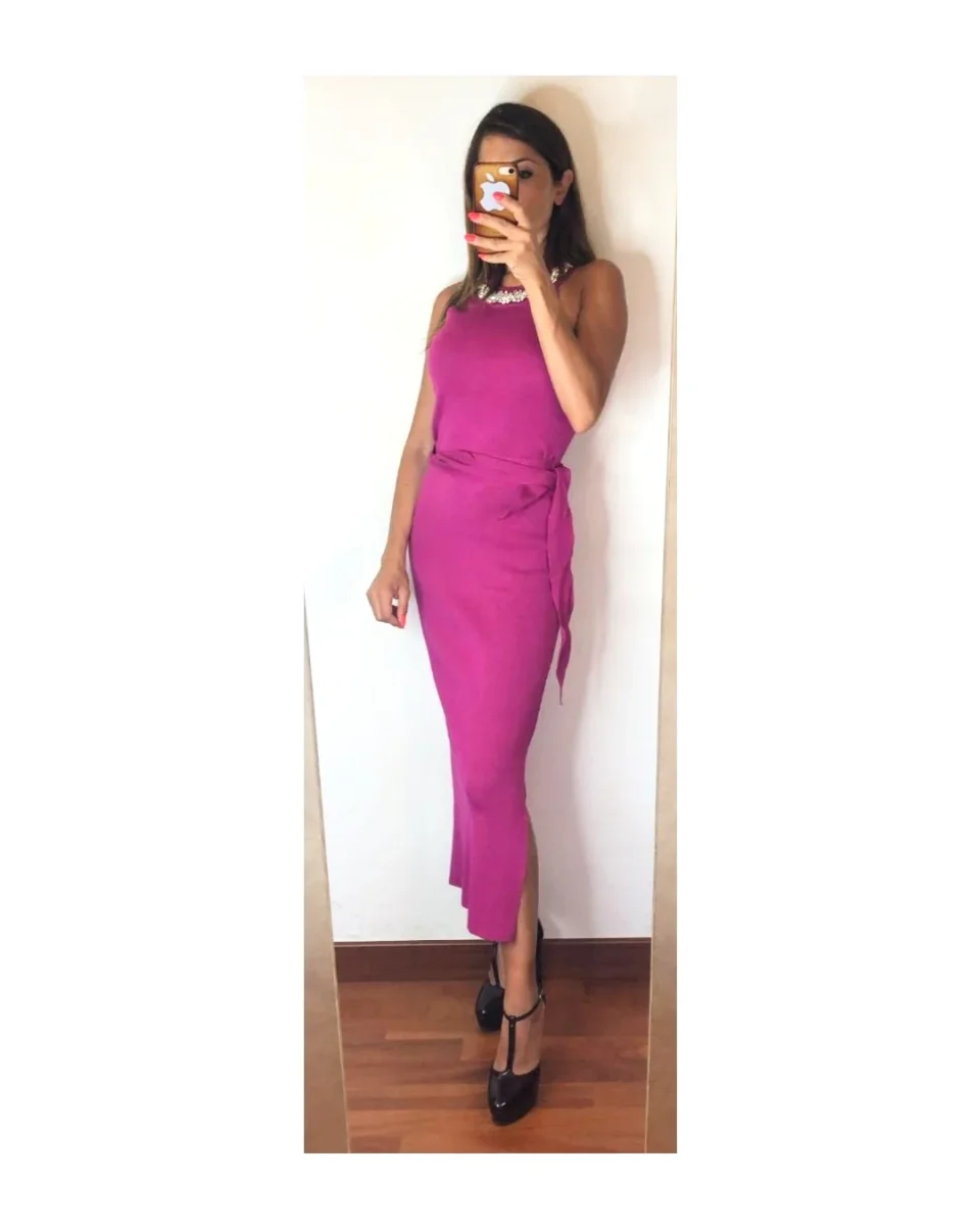Tubino longuette con girocollo strass! - immagine 2