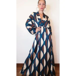 Vestito a kimono, BLU/PETROLIO!