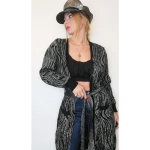 Cardigan misto viscosa, STRIATO LUREX!