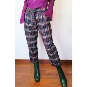 Pantalone 'Capri' tartan blu: S!