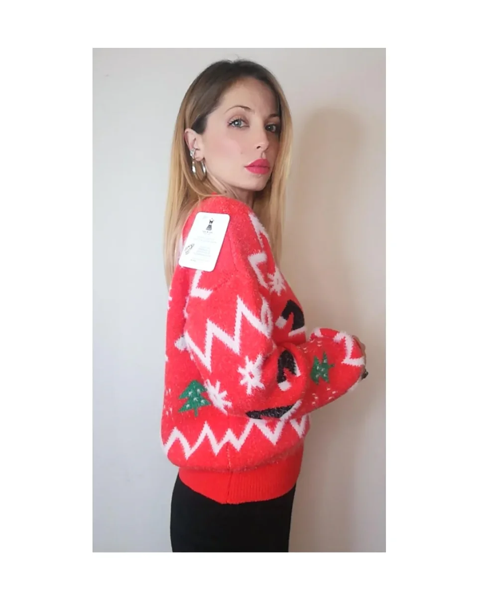 Maglione peluche CAPPELLI BABBO NATALE! - immagine 5