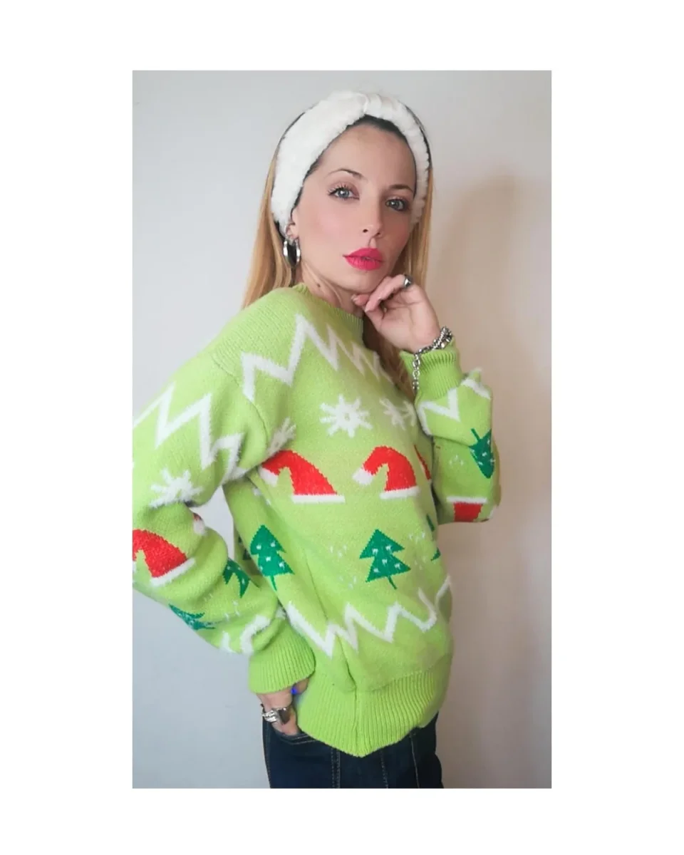 Maglione peluche CAPPELLI BABBO NATALE! - immagine 3