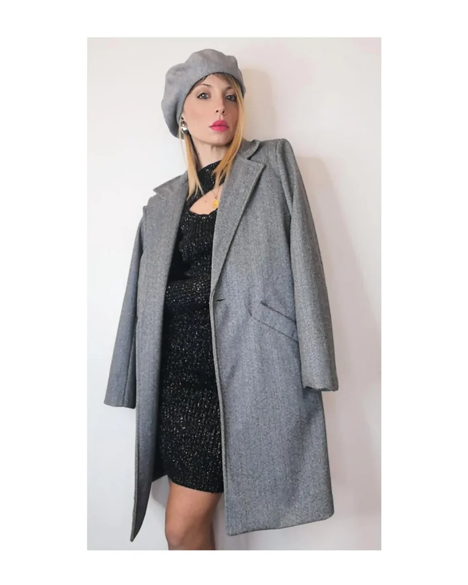 Cappotto corto spigato, GRIGIO! - immagine 2