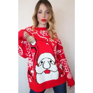 Maglione Babbo Natale con pon pon!