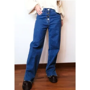 Jeans wide leg con bottoni!