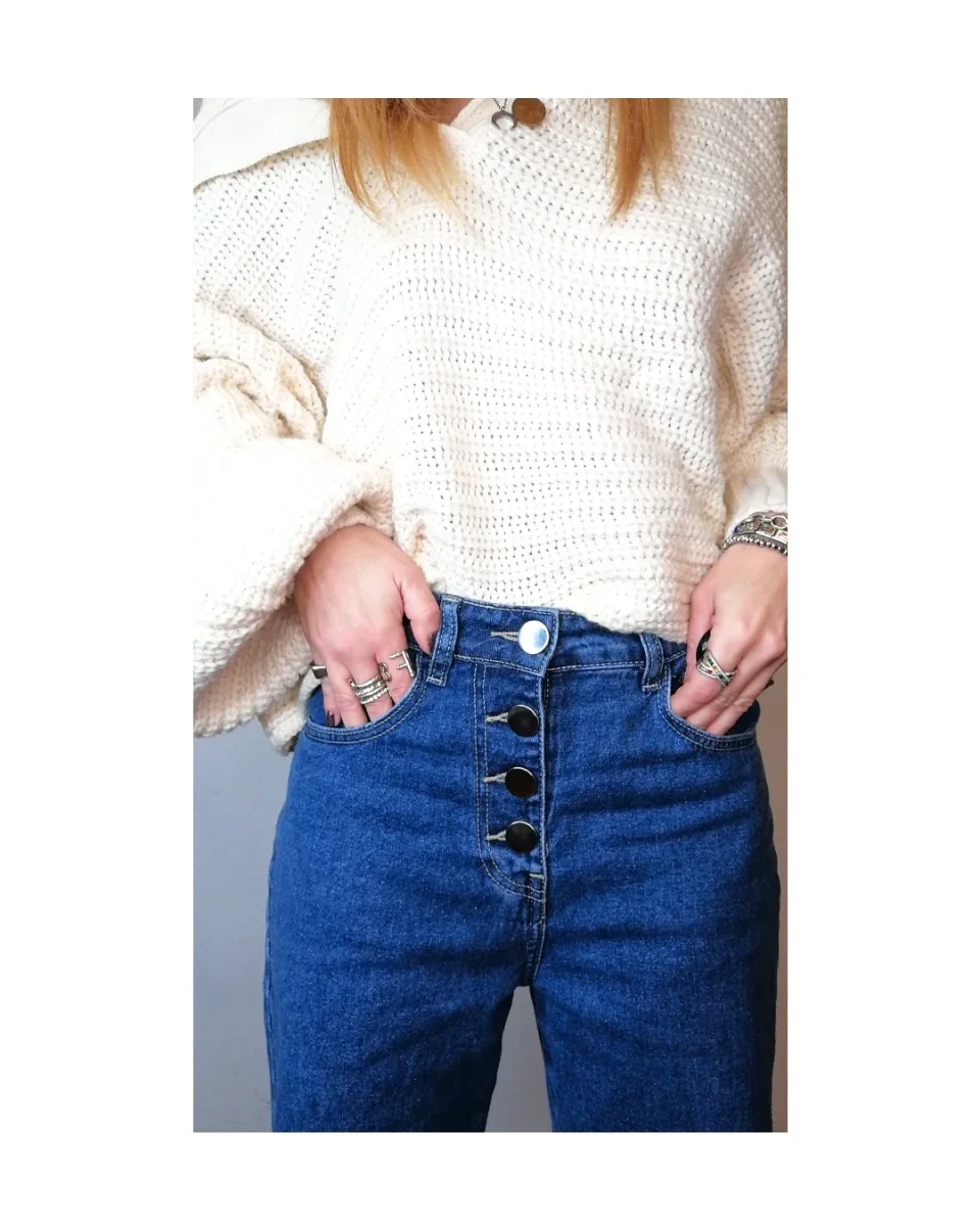 Jeans wide leg con bottoni! - immagine 3