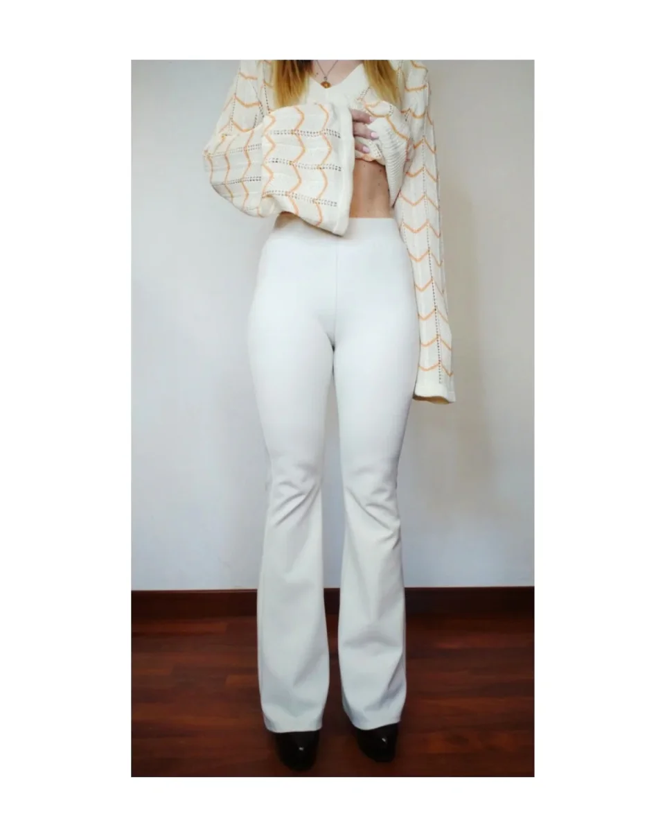 Pantalone a zampa jersey punto Milano! - immagine 2