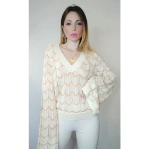 Maglioncino traforato misto viscosa/cotone manica a campana!