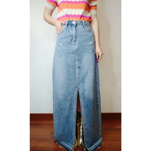 Gonna jeans lunga no-stretch!