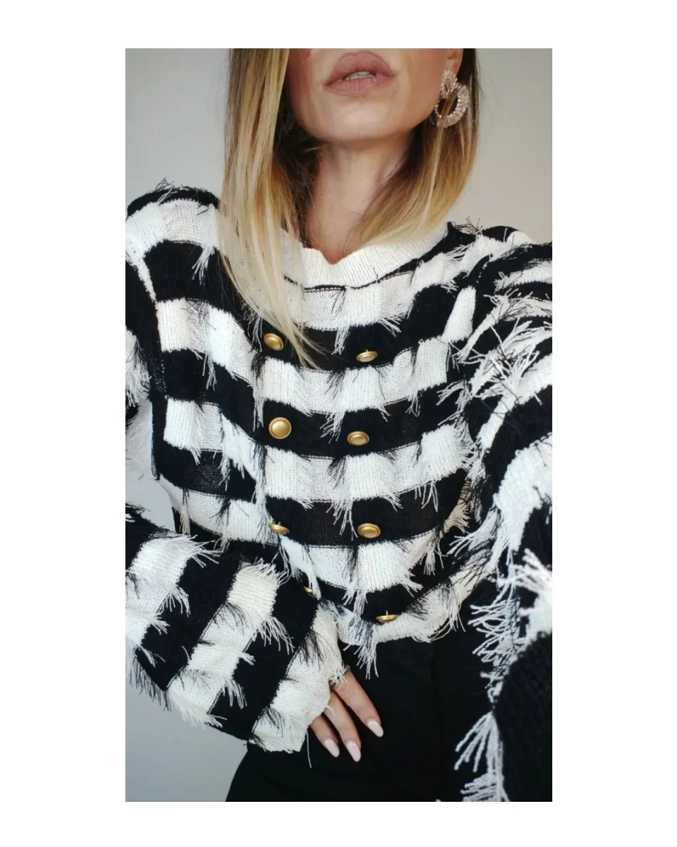 Maglioncino crop mocho a righe! - immagine 5