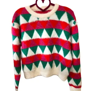 Maglione peluche rombi lurex!