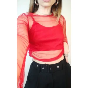 Maglia crop velata & top!
