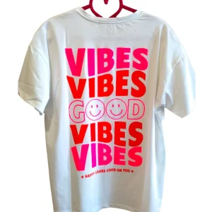 T-shirt 95% cotone GOOD VIBES FLUO!