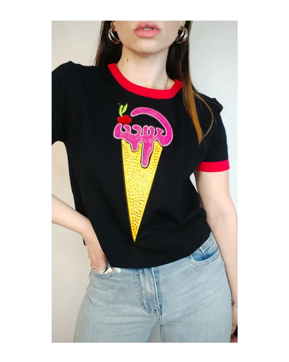 Tee crop 100% viscosa, GELATOeCILIEGIA! - immagine 2