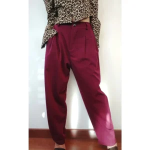 Pantalone slouchy balloon con bottone