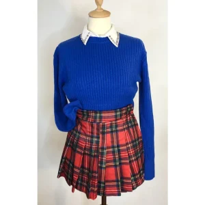 Maglione basic misto viscosa e modal, BLU ELETTRICO!