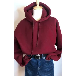 Felpa 65% cotone crop imbottita con cappuccio!