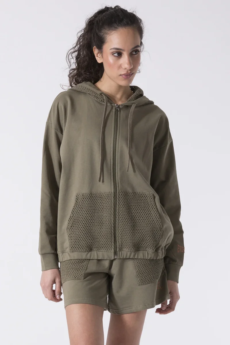 FELPA FULL ZIP CON CAPPUCCIO WANDERLUST - immagine 2