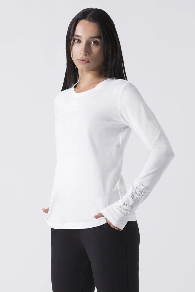 BASIC MAGLIA A MANICHE LUNGHE CON STRASS - immagine 8