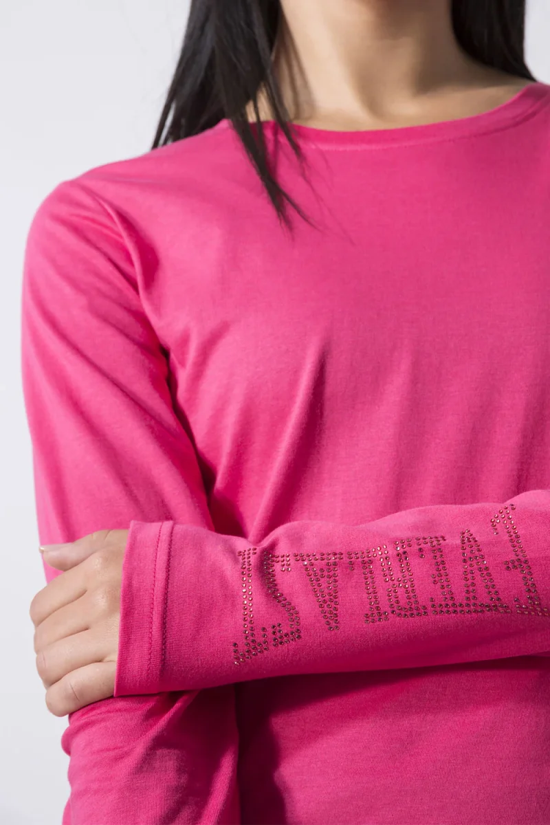 BASIC MAGLIA A MANICHE LUNGHE CON STRASS - immagine 6