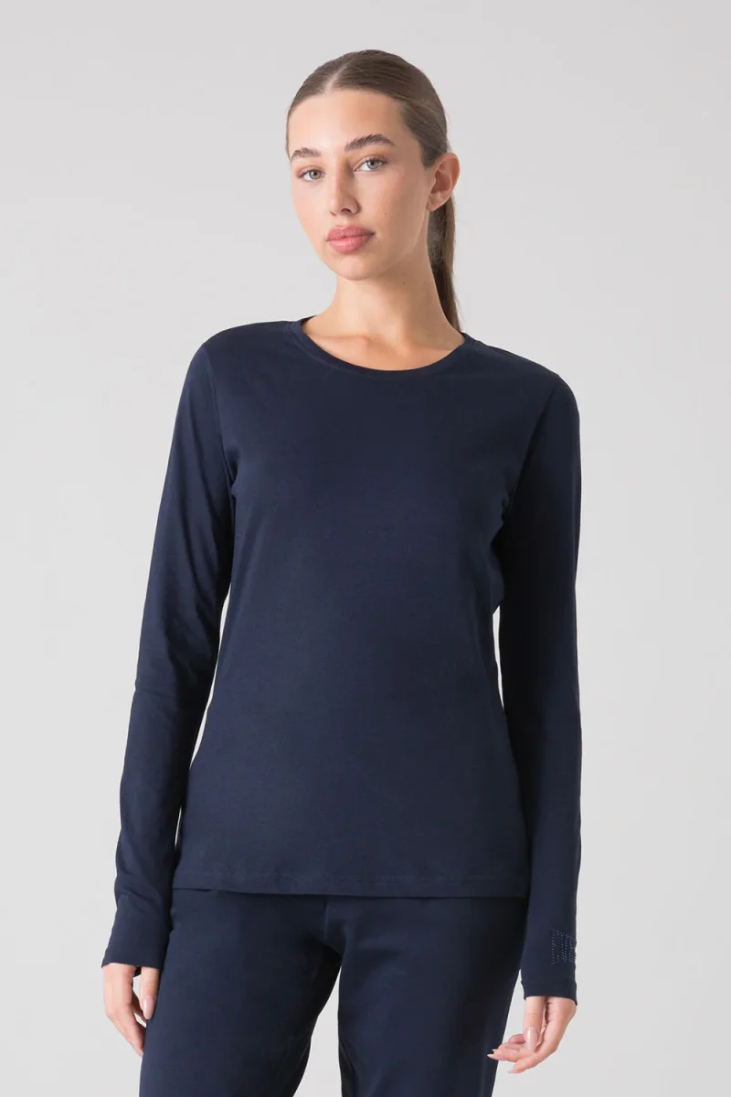BASIC T-SHIRT A MANICHE LUNGHE - immagine 2