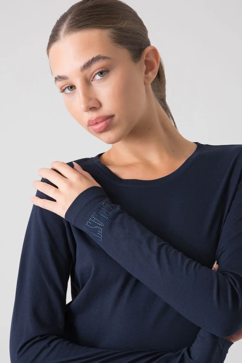 BASIC T-SHIRT A MANICHE LUNGHE - immagine 5