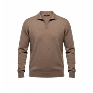 POLO TAUPE SENZA BOTTONI