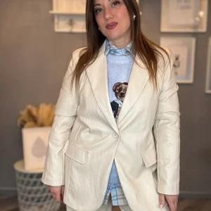 Blazer ecopelle burro