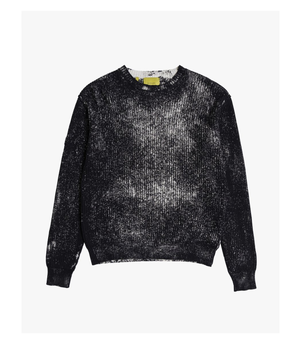 Maglione girocollo in cotone effetto delavé - immagine 3