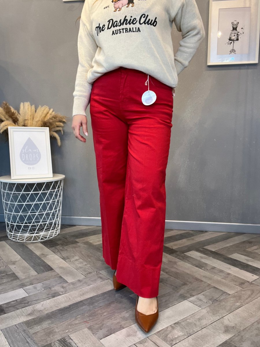 Pantalone wide leg rosso - immagine 4