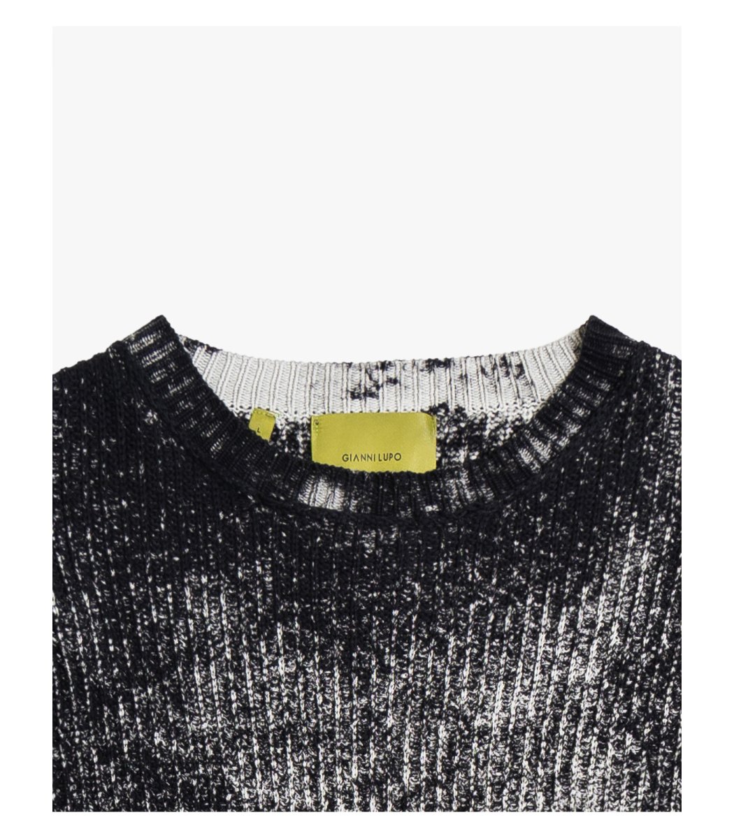 Maglione girocollo in cotone effetto delavé - immagine 4