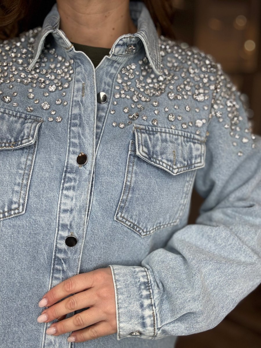 Giacca camicia in denim Diamonds - immagine 4