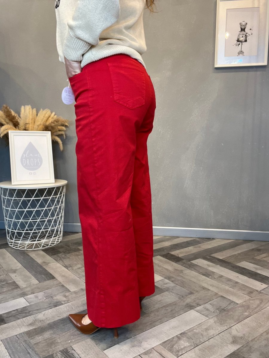 Pantalone wide leg rosso - immagine 5