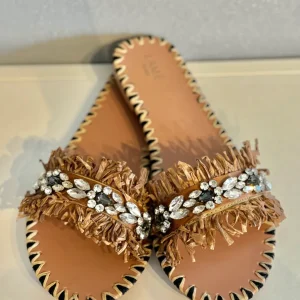 Sandali gioiello in rafia