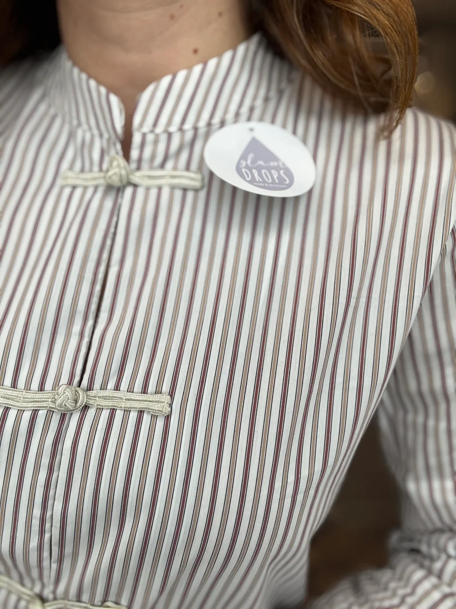 Camicia righe coreana alamari - immagine 6