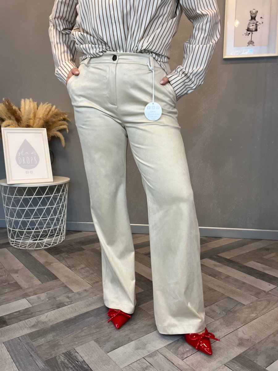 Pantalone eco suede flare burro - immagine 2