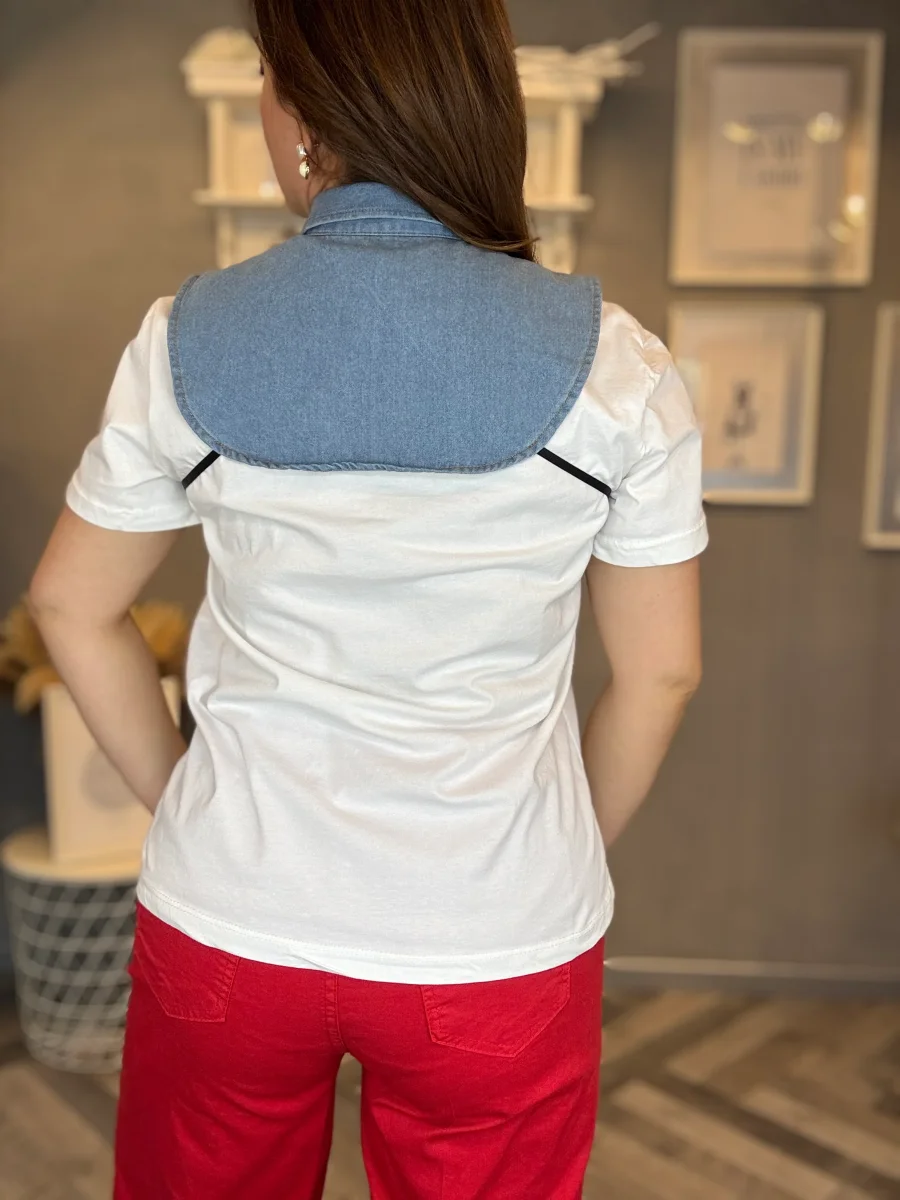 Finto colletto in denim - immagine 7
