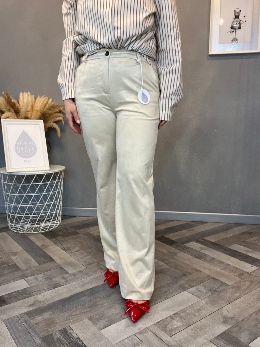 Pantalone eco suede flare burro - immagine 9